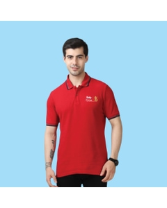 Marks & Spencer Polo T-shirt Tipping-Red with Blue